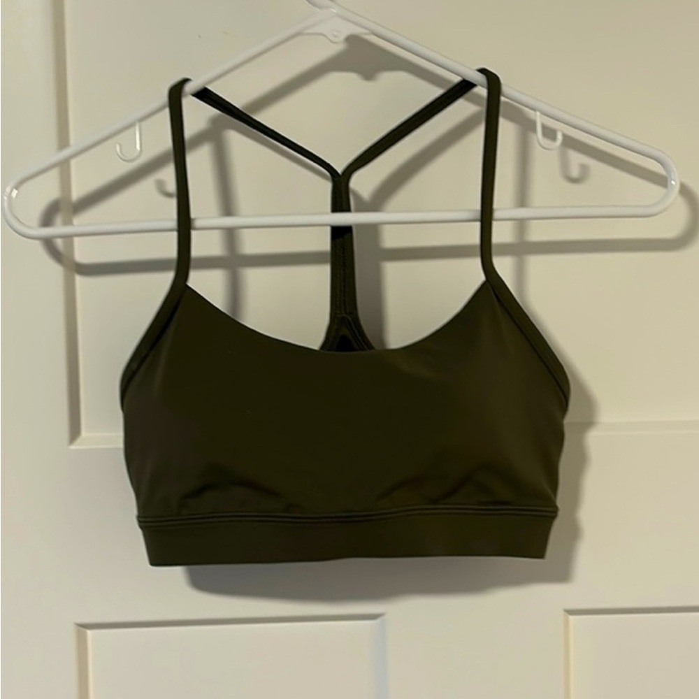 Lululemon flow y army Green Women's Sports Bra